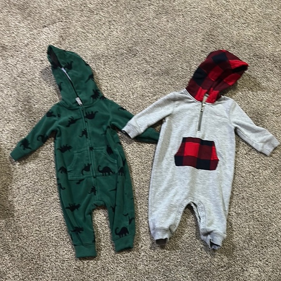 Green and Gray Kids One Piece Set - Picture 1 of 9